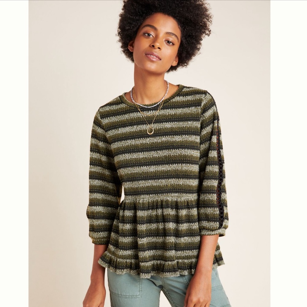 Anthropologie Ro & De Marcia Babydoll Top Women’s Plus Size 1X